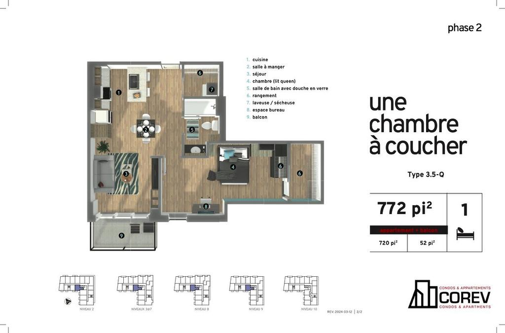 Plan (croquis) - 702-5250 Rue Molson, Montréal (Rosemont/La Petite-Patrie), QC - Other