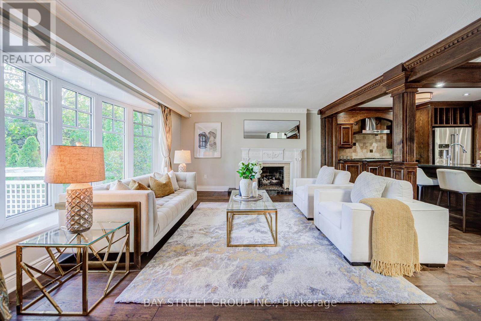 363 Lakeshore Road W, Oakville, ON - Indoor Photo Showing Living Room With Fireplace