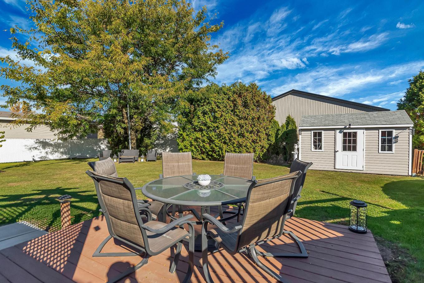 Backyard - 475 Rue Grégoire, Saint-Michel, QC - Outdoor With Deck Patio Veranda