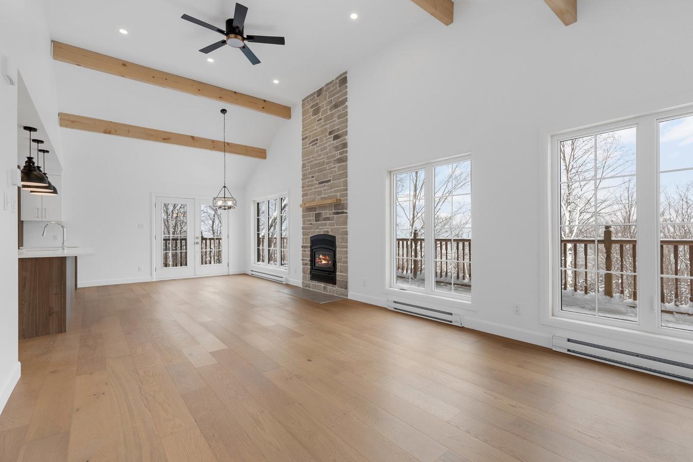 Salle familiale - Rue Paulsen, Sainte-Agathe-Des-Monts, QC - Indoor Photo Showing Living Room With Fireplace