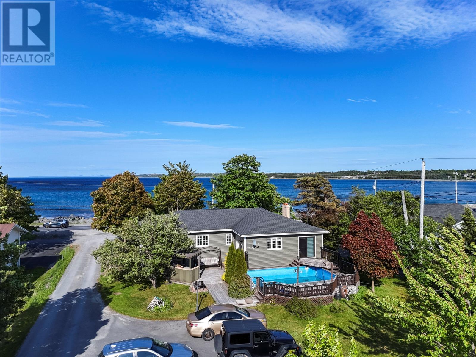18 Ryans Road, Spaniards Bay, NL - Outdoor With Body Of Water With In Ground Pool With View