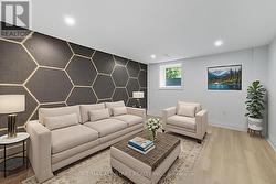 Virtually staged basement -