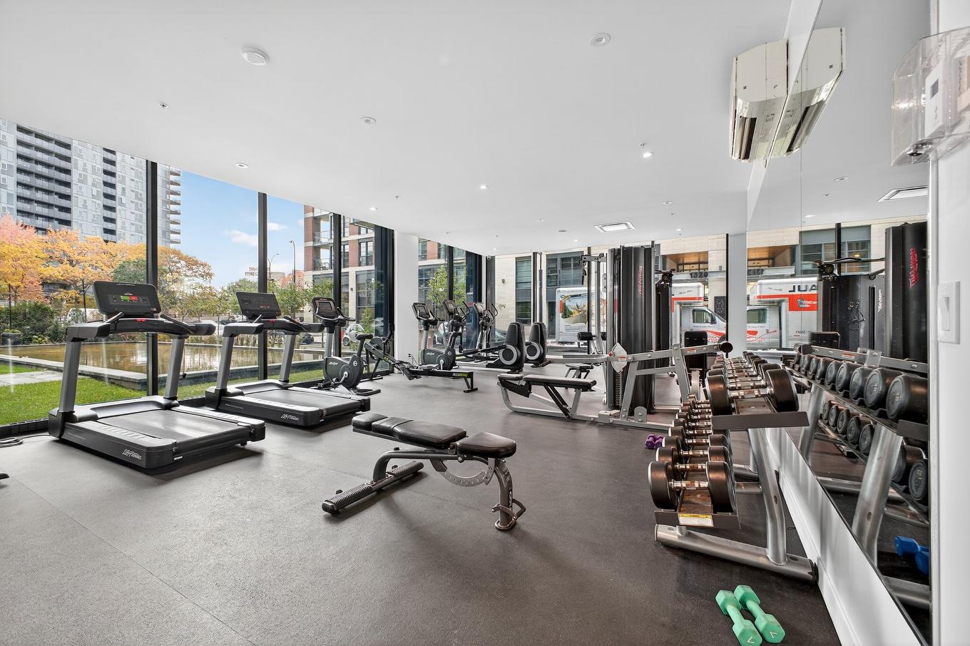 Exercise room - 510-1228 Rue Des Bassins, Montréal (Le Sud-Ouest), QC - Indoor Photo Showing Gym Room