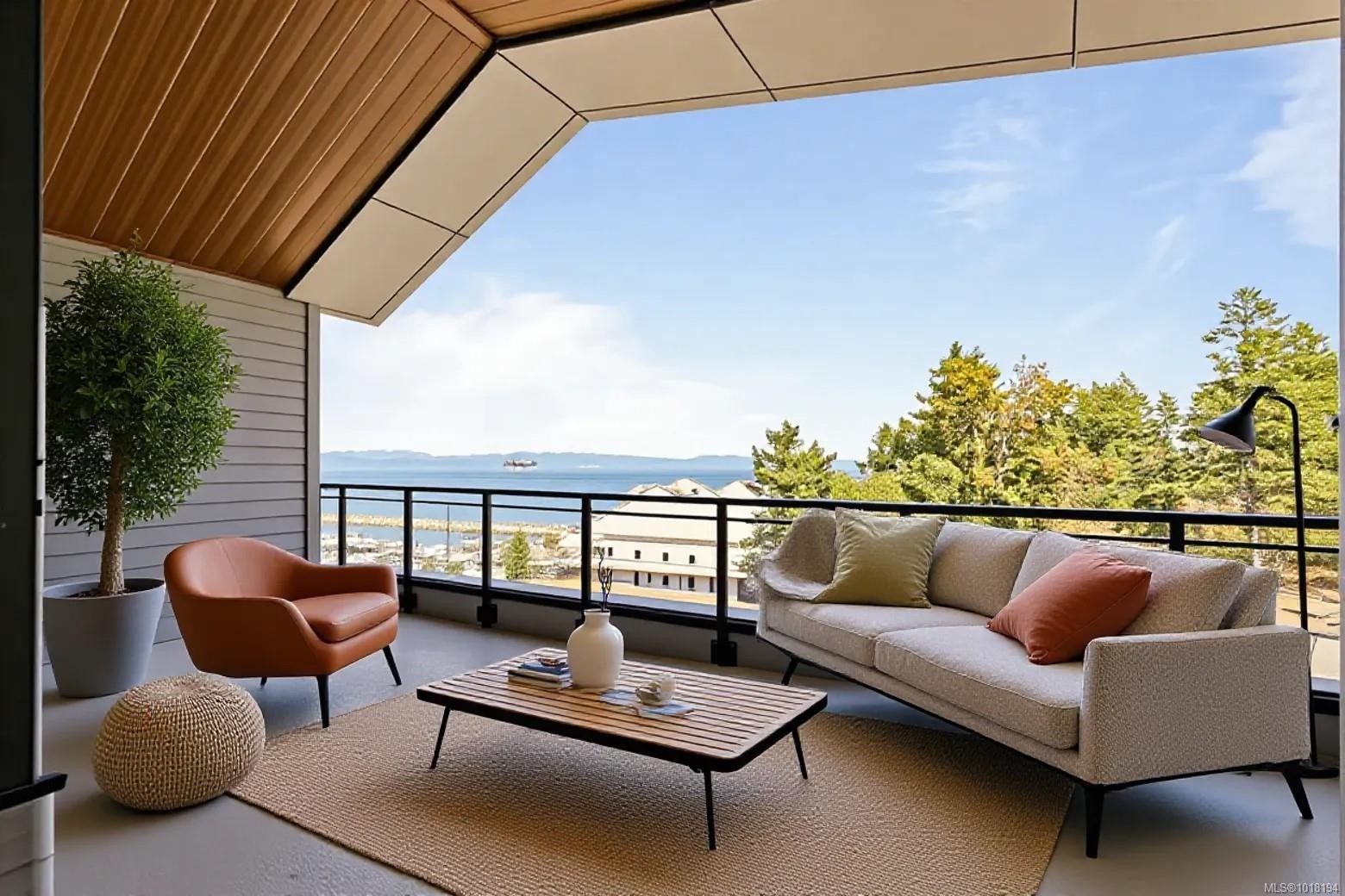 604-3529 Dolphin Dr, Nanoose Bay, BC - Outdoor With Body Of Water With Deck Patio Veranda With Exterior