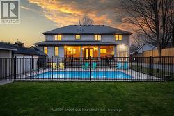 Stunning Sunset Back Yard View In The Fall Season -