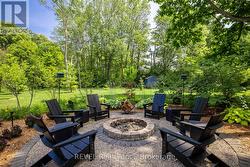 Fire pit looking out to back yard -