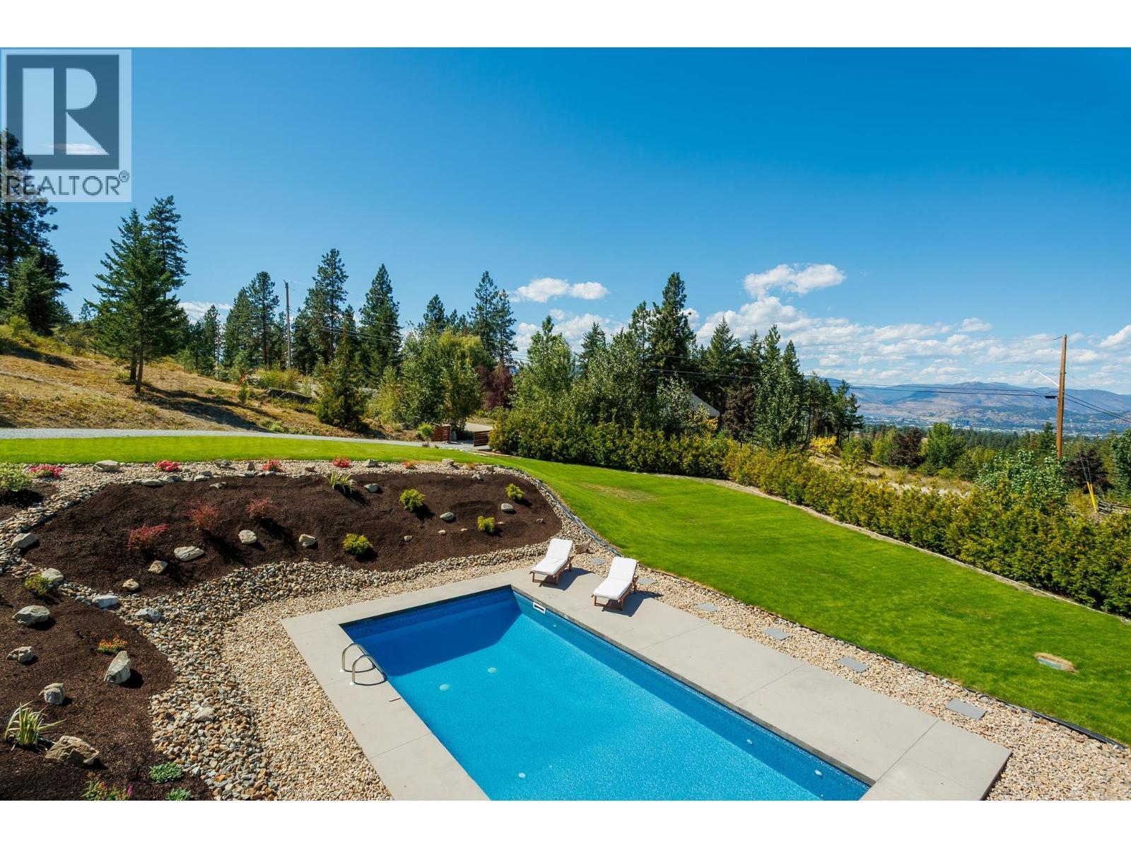 4451 Hayes Road, Kelowna, BC - Outdoor With In Ground Pool With Backyard With View