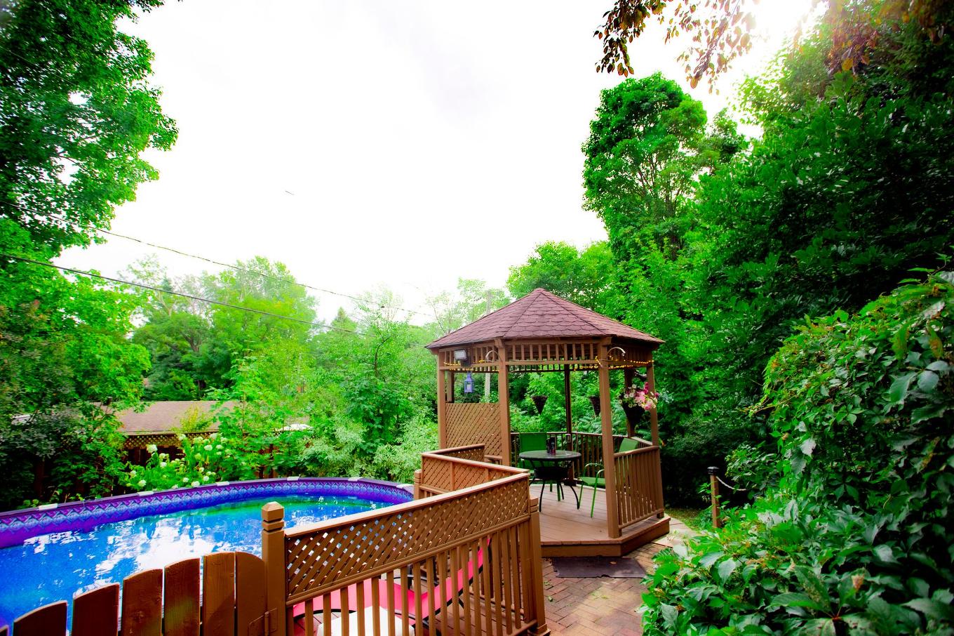 Garden - 913 Rue Guy, Saint-Jérôme, QC - Outdoor With Above Ground Pool With Backyard