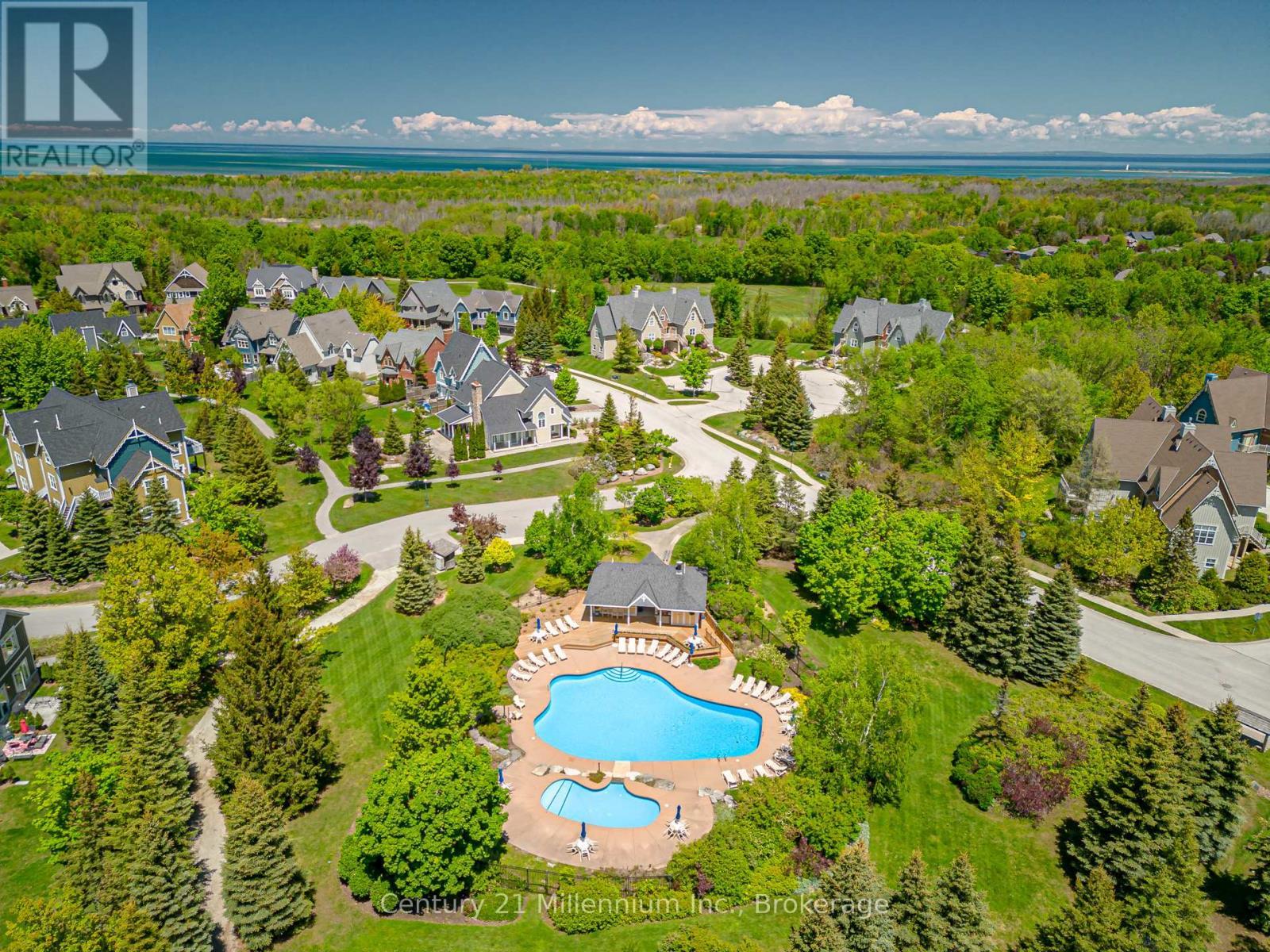 120 - 184 Snowbridge Way, Blue Mountains, ON - Outdoor With In Ground Pool With View