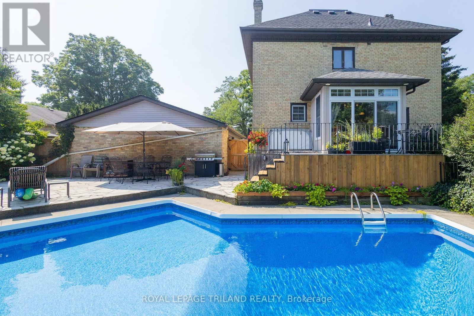 264 George Street, North Middlesex (Parkhill), ON - Outdoor With In Ground Pool With Deck Patio Veranda With Backyard