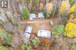 aerial view of storage garages -