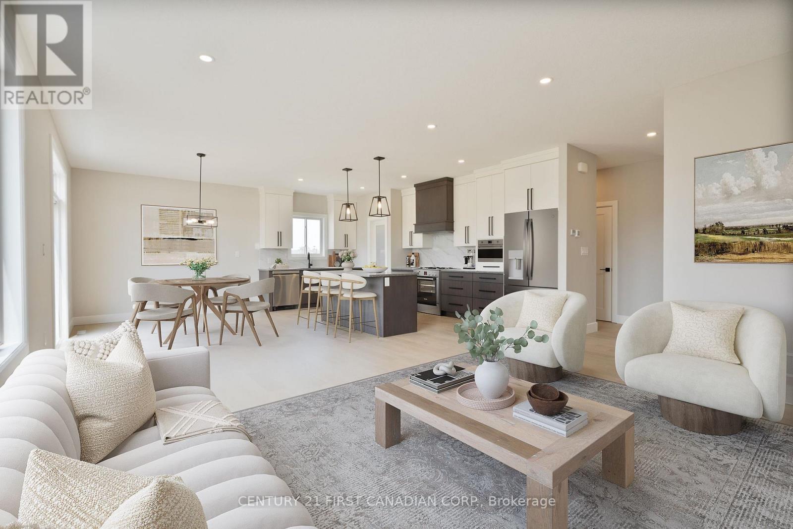 Virtually Staged - 105 Sheldabren Street, North Middlesex (Ailsa Craig), ON - Indoor Photo Showing Living Room