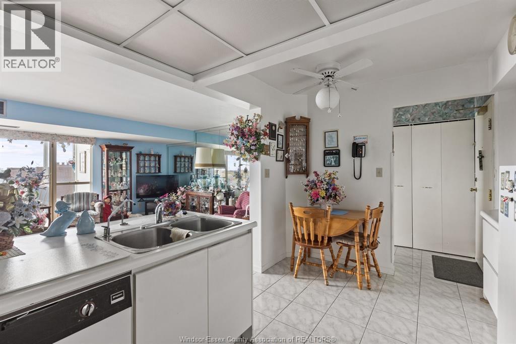 3601 Riverside East Unit# 1203, Windsor, ON - Indoor Photo Showing Kitchen With Double Sink