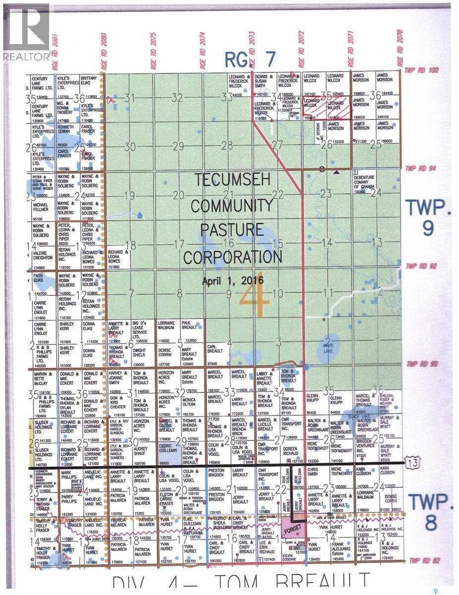 Hugo Land, Tecumseh Rm No. 65, SK