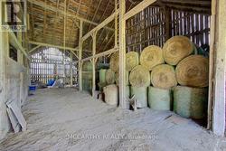 Upper level of Bank barn wHay storage, concrete fl -