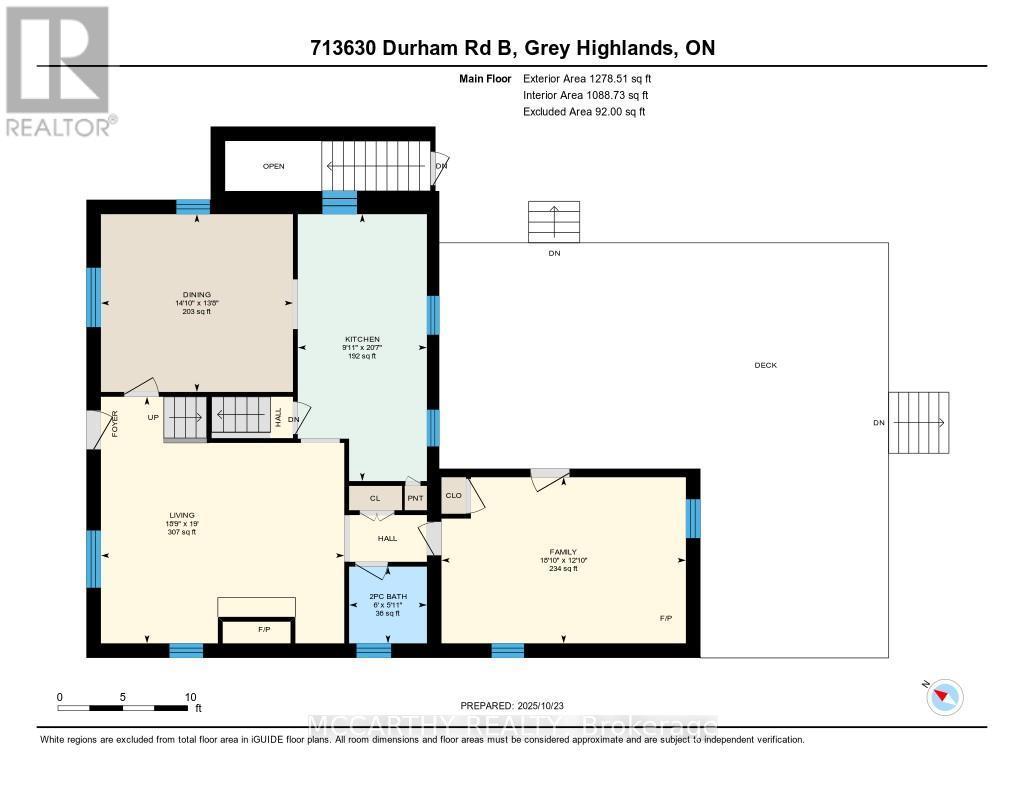 main floor floor plan, layout - 713630 Durham Road B, Grey Highlands, ON