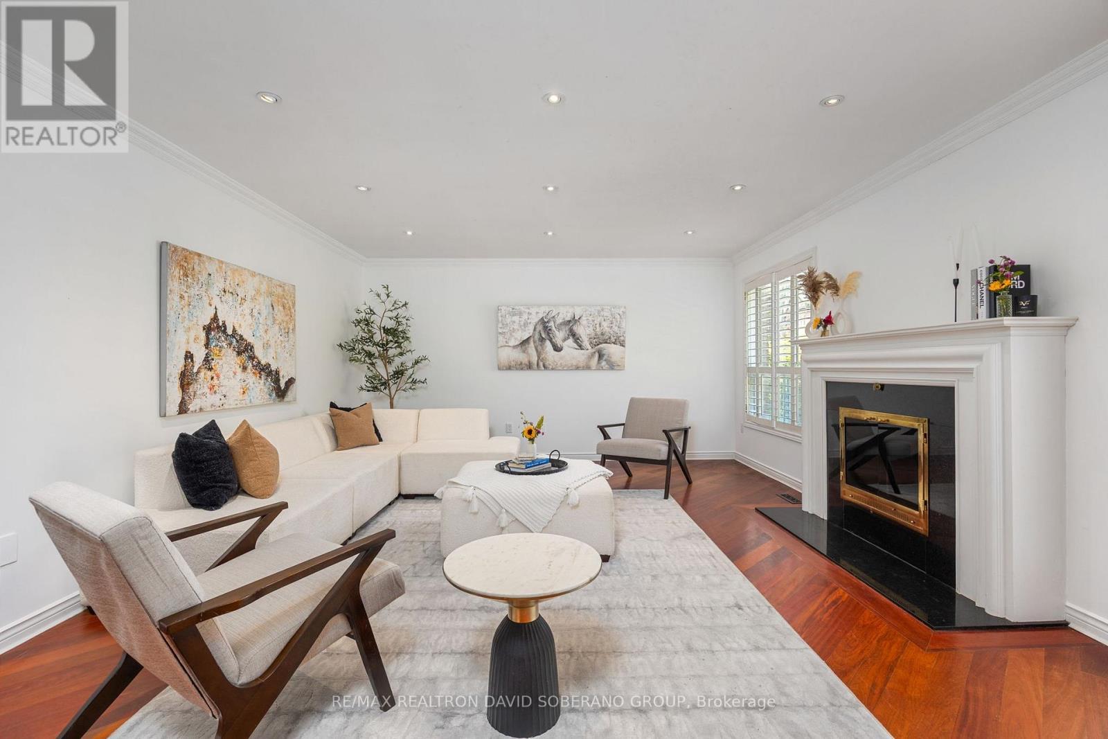 10 Tillingham Keep, Toronto, ON - Indoor Photo Showing Living Room With Fireplace