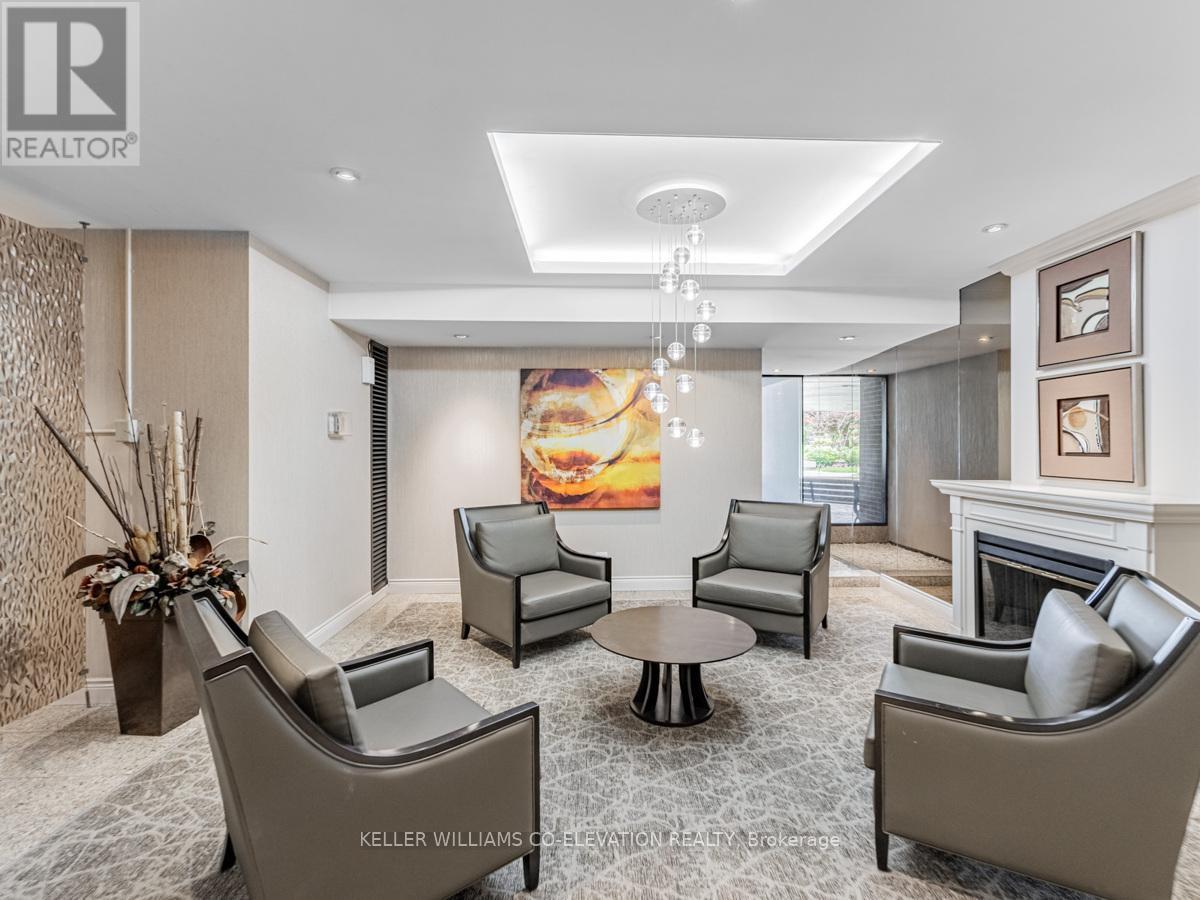 Stylish & Sophisticated Lobby - 1306 - 260 Scarlett Road, Toronto, ON - Indoor With Fireplace