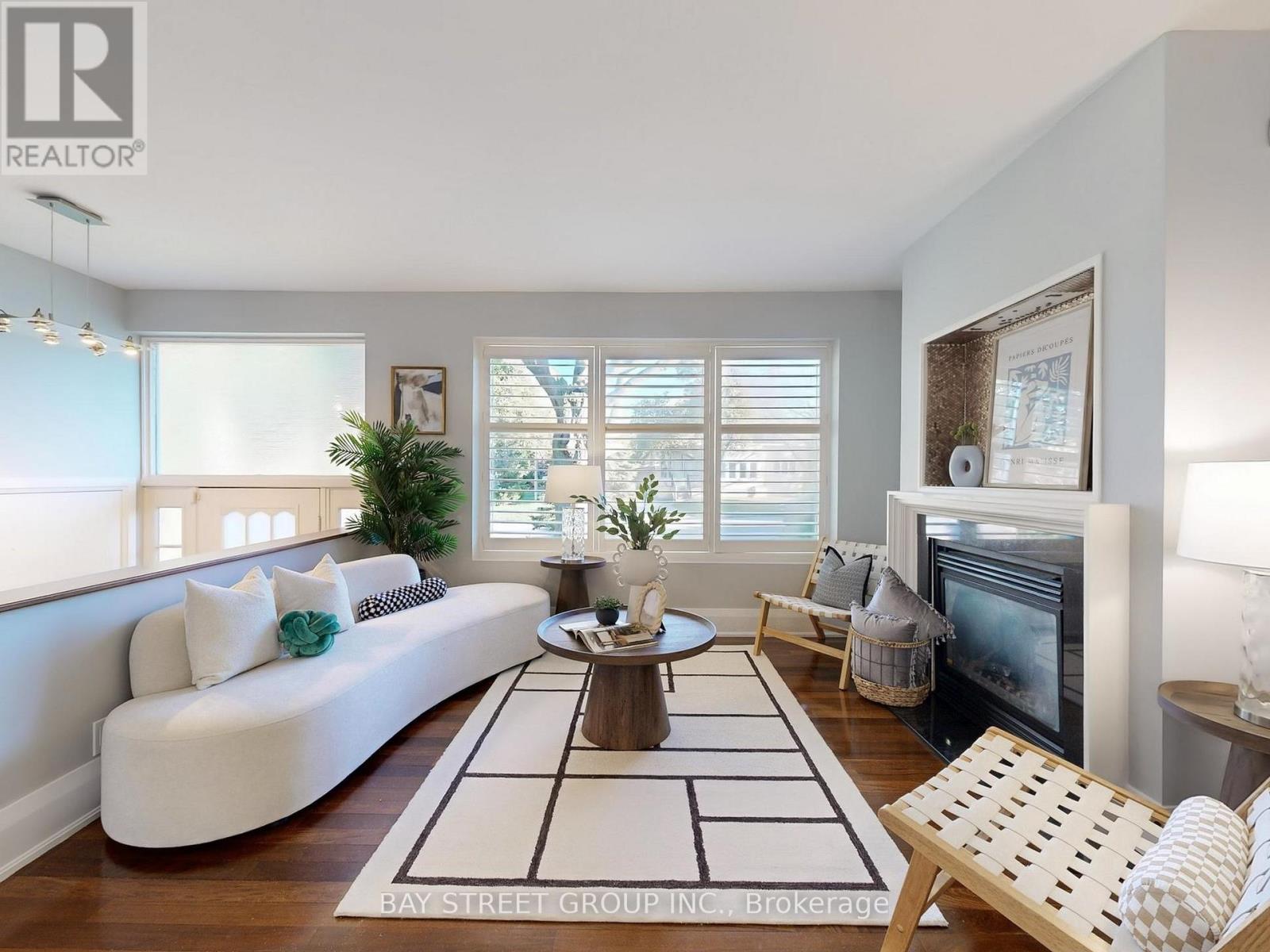 8 Overton Crescent, Toronto, ON - Indoor Photo Showing Living Room With Fireplace