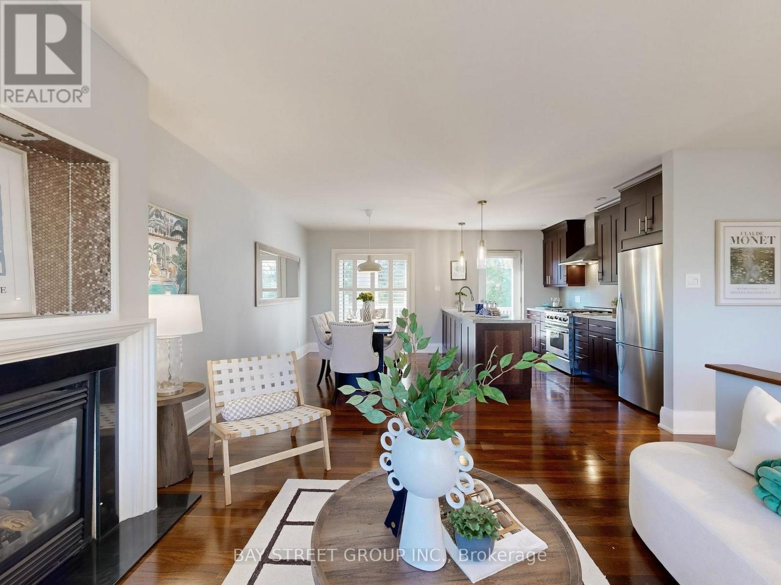8 Overton Crescent, Toronto, ON - Indoor Photo Showing Living Room With Fireplace