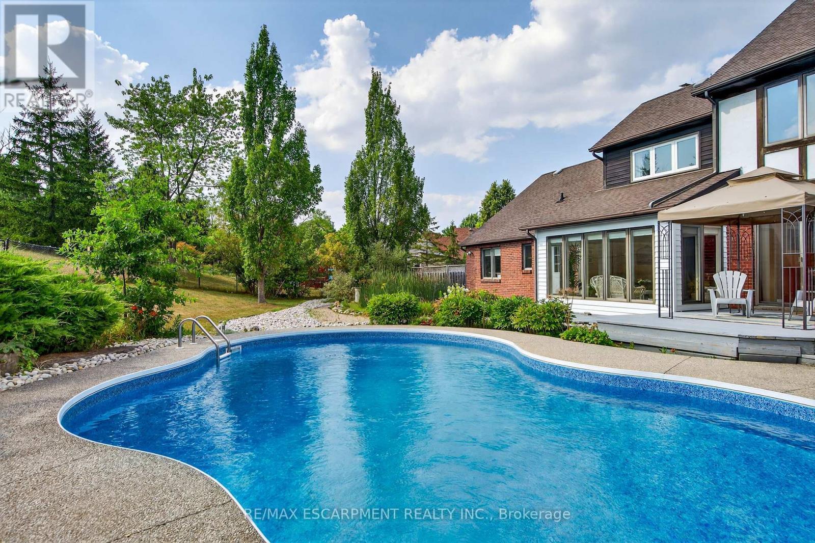 22 Weneil Drive, Hamilton, ON - Outdoor With In Ground Pool With Deck Patio Veranda With Backyard