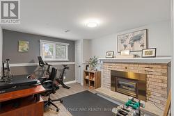 Office with gas fireplace -