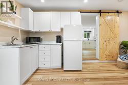 Barn door leads to main living space -