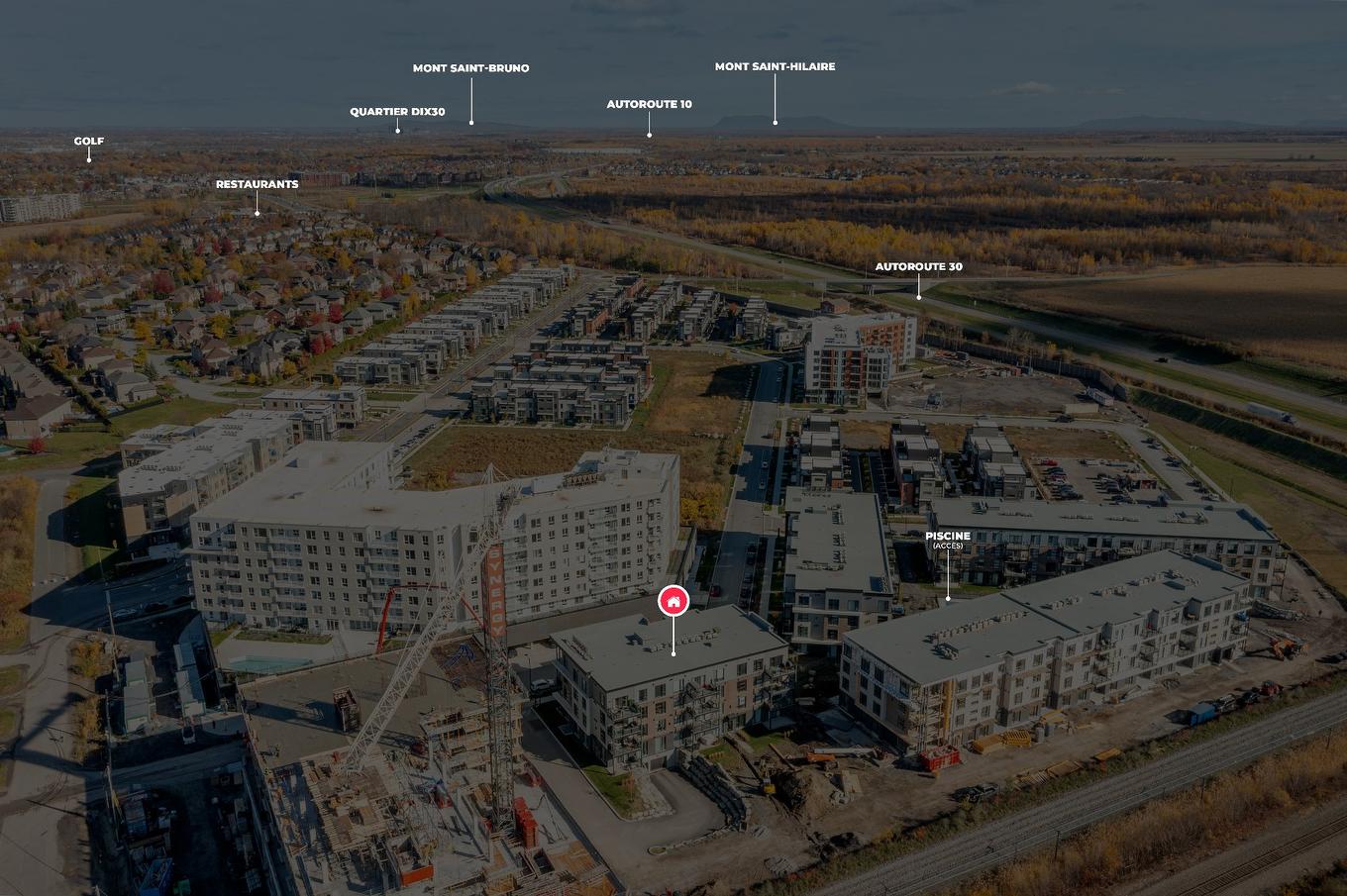 Aerial photo - 305-455 Rue Des Marronniers, Candiac, QC - Outdoor With View