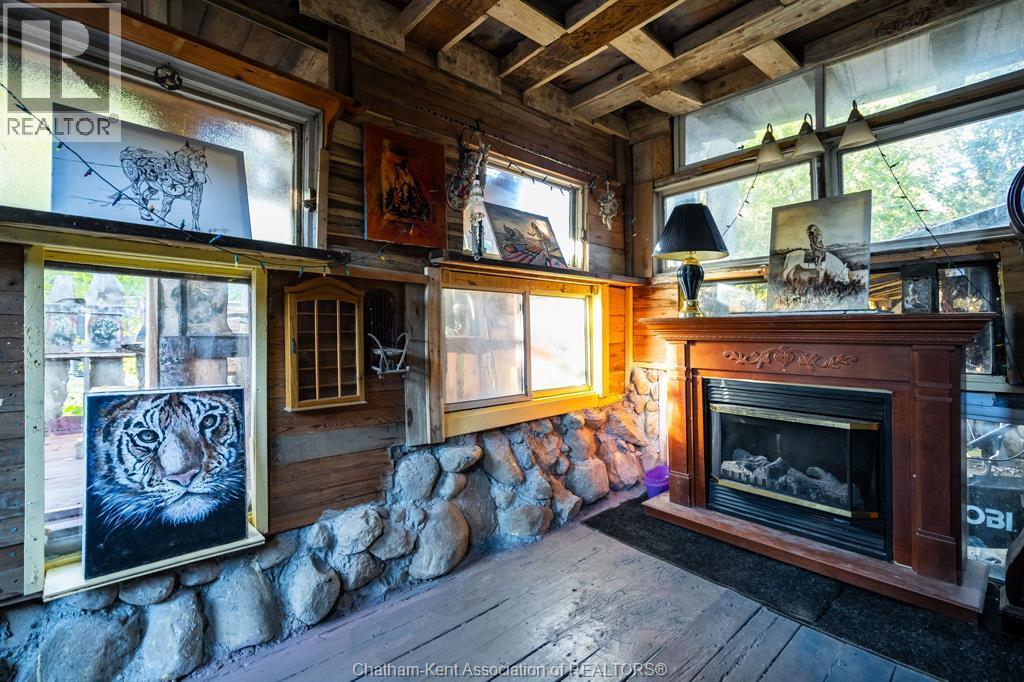 29338 Jane Road Unit# 52, Thamesville, ON - Indoor Photo Showing Living Room With Fireplace
