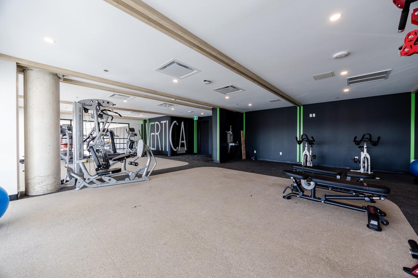 Salle d'exercice - 1114-5605 Av. Pierre-De Coubertin, Montréal (Mercier/Hochelaga-Maisonneuve), QC - Indoor Photo Showing Gym Room