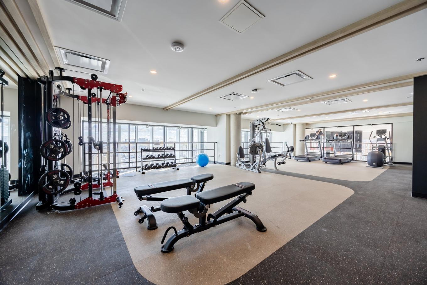 Salle d'exercice - 1114-5605 Av. Pierre-De Coubertin, Montréal (Mercier/Hochelaga-Maisonneuve), QC - Indoor Photo Showing Gym Room