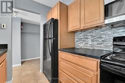 Handy prep space beside stove -