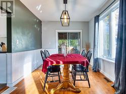 Dining room with patio doors to covered deck -