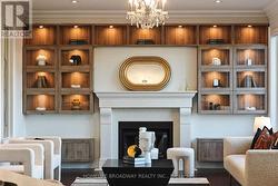 family room with fireplace -