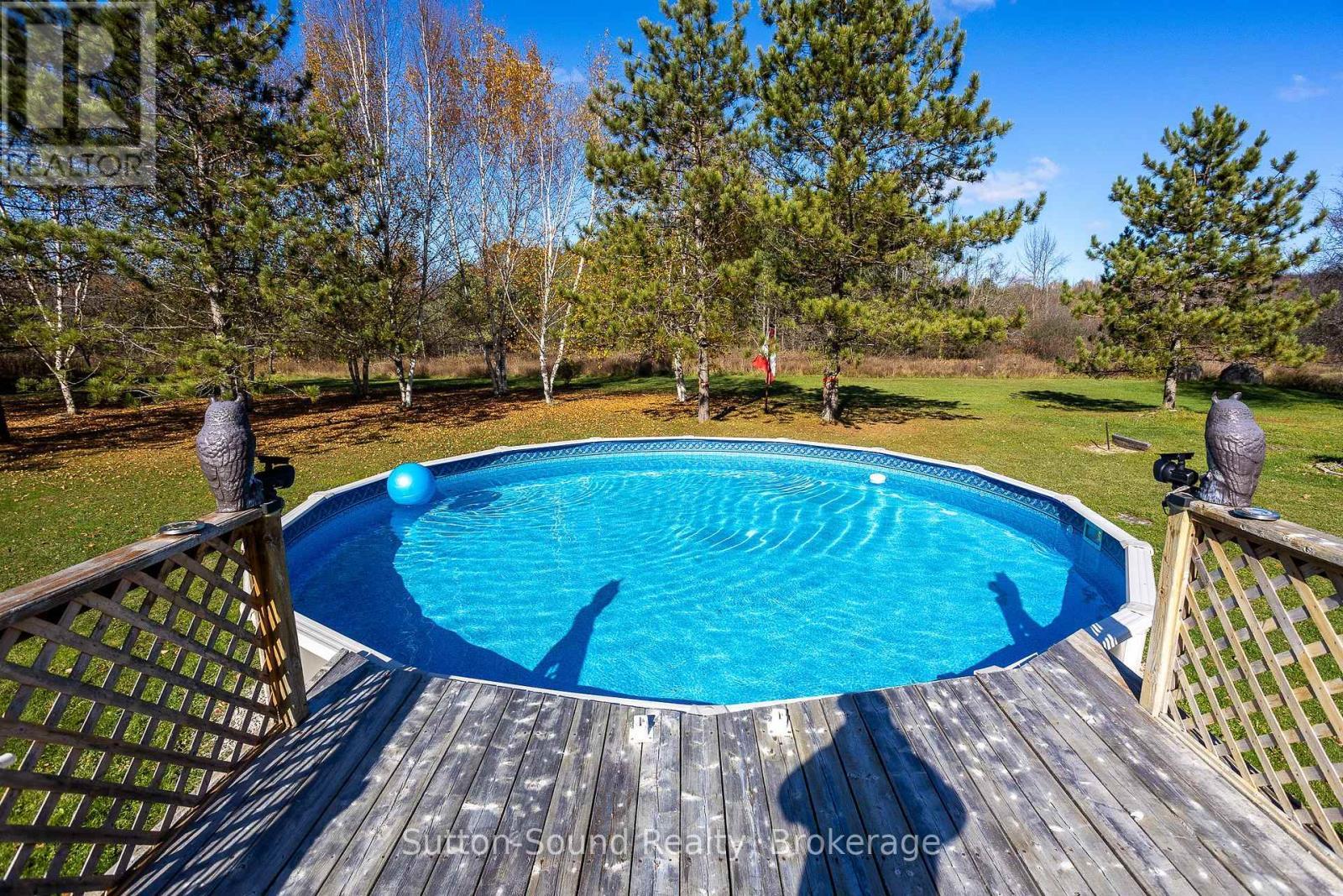143659 15 Side Road E, Meaford, ON - Outdoor With Above Ground Pool With Backyard