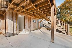 View of patio with stairway -