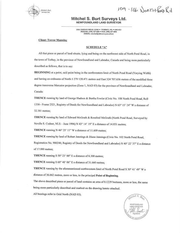 106 North Pond Road, Torbay, NL