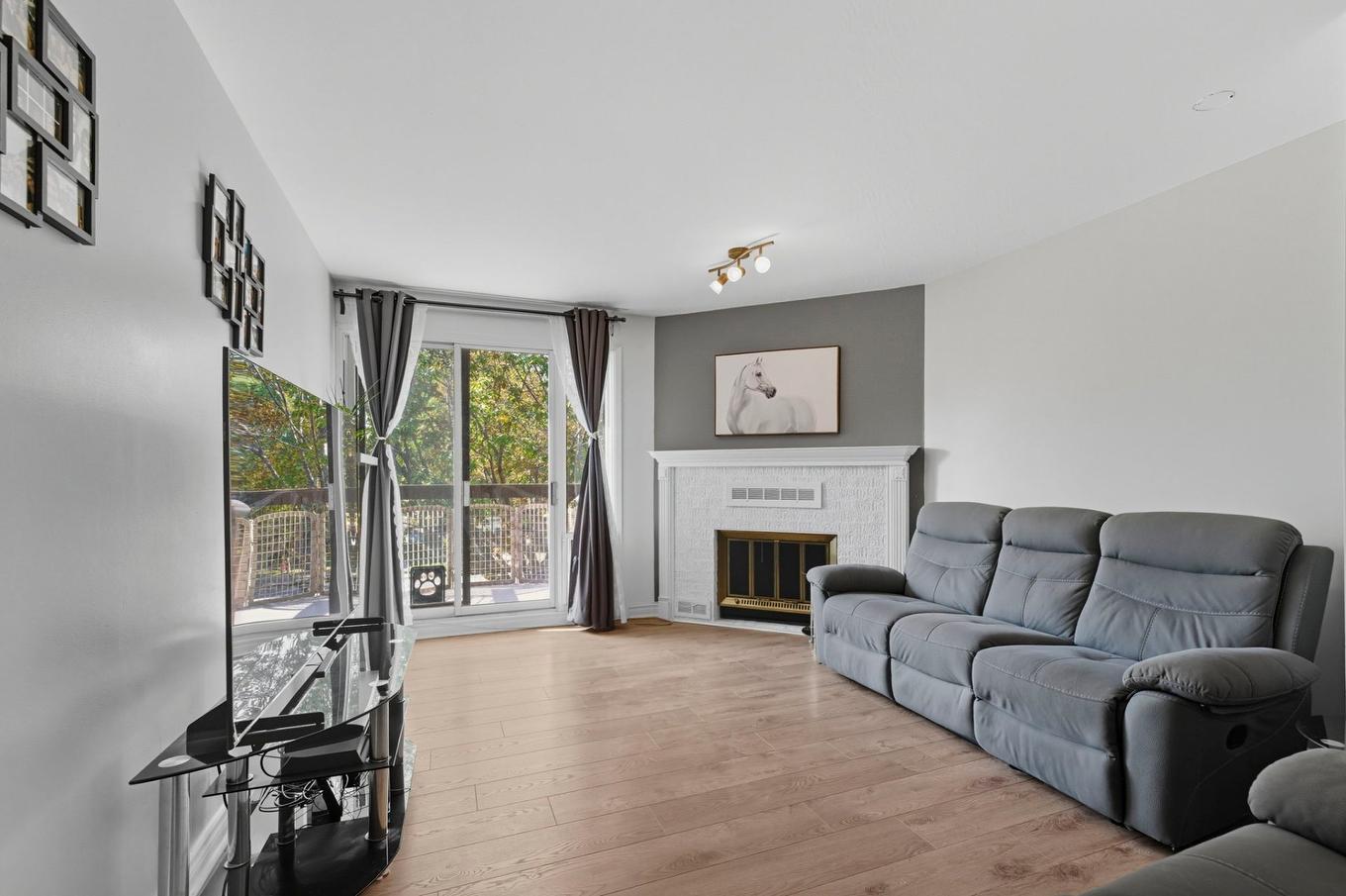 Salon - 302-1905 Boul. Du Tricentenaire, Montréal (Rivière-Des-Prairies/Pointe-Aux-Trembles), QC - Indoor Photo Showing Living Room With Fireplace