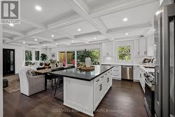 Kitchen Island & Looking onto the Deck. -