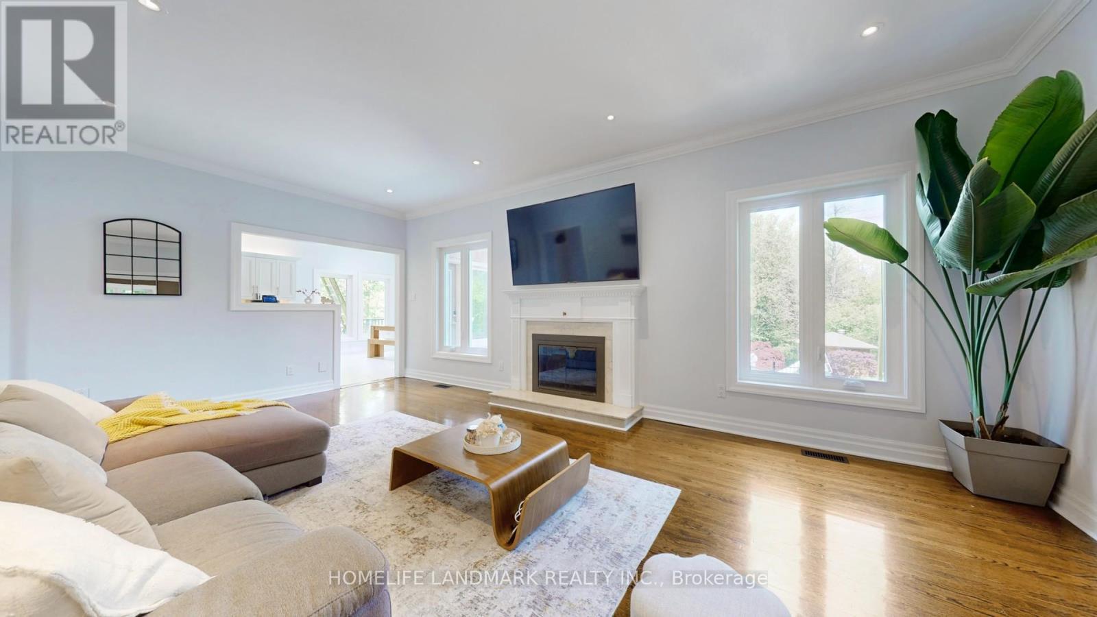 61 Sherrick Drive, Whitchurch-Stouffville, ON - Indoor Photo Showing Living Room With Fireplace