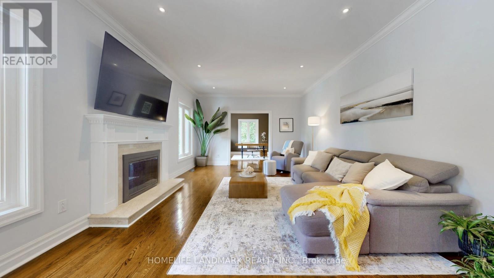 61 Sherrick Drive, Whitchurch-Stouffville, ON - Indoor Photo Showing Living Room With Fireplace