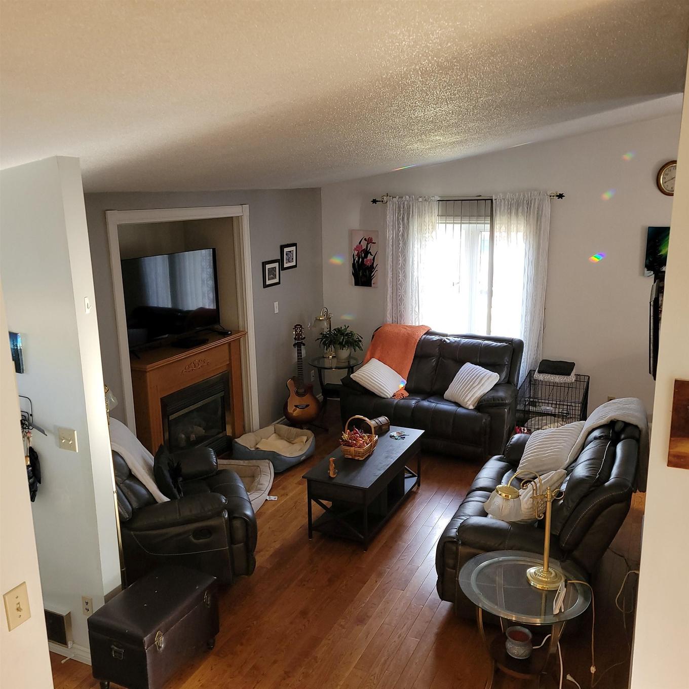 34 Hemlo Drive, Marathon, ON - Indoor Photo Showing Living Room With Fireplace