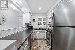 Functional galley kitchen with ample counter space -