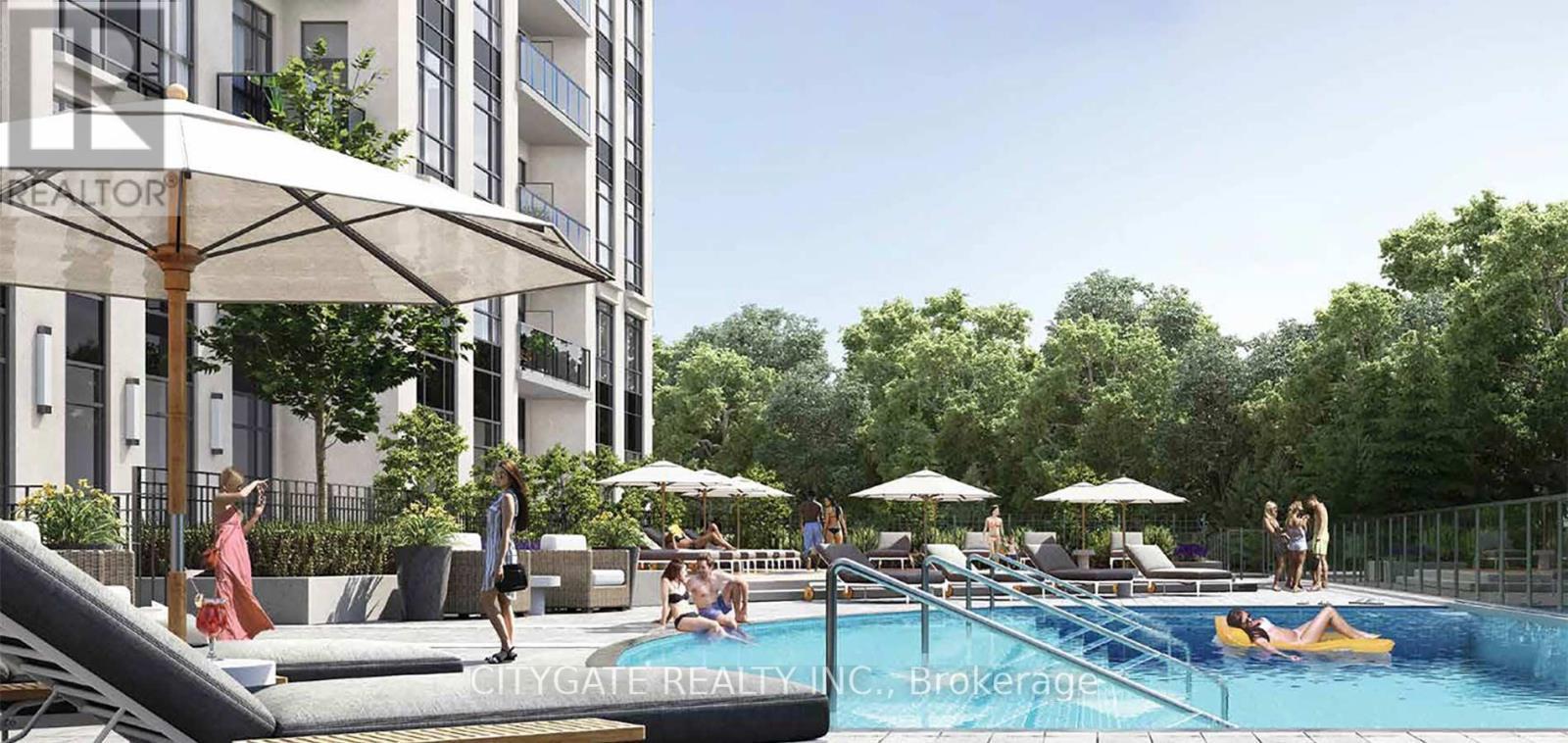 1610 - 202 Burnhamthorpe Road E, Mississauga, ON - Outdoor With In Ground Pool