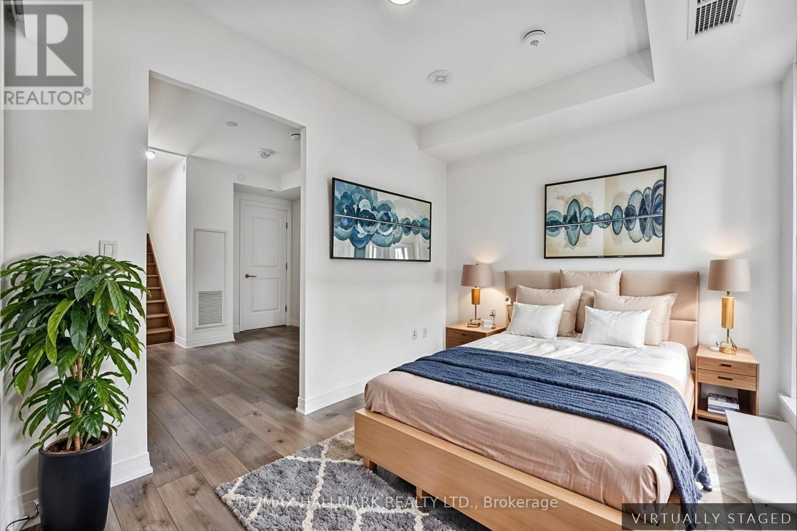 Virtual Staging - Th 103 - 2301 Danforth Avenue, Toronto, ON - Indoor Photo Showing Bedroom