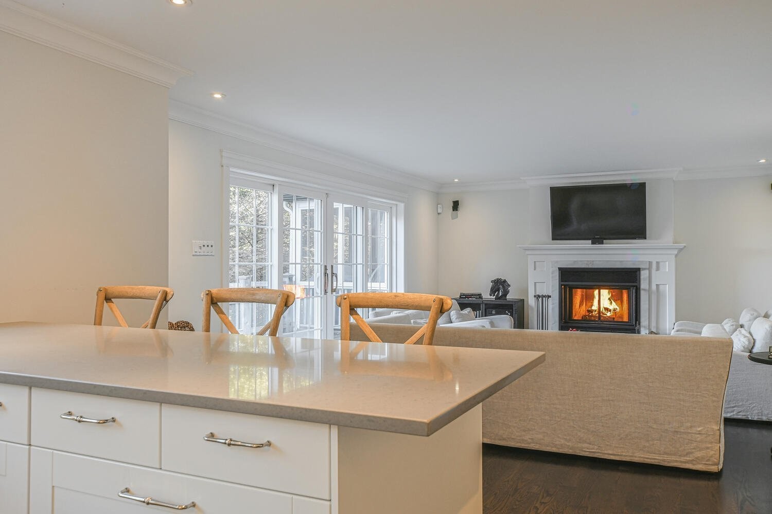 Salle familiale - 135 Ch. Fournel, Sainte-Anne-Des-Lacs, QC - Indoor Photo Showing Living Room With Fireplace