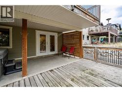 entrance to basement via deck and patio doors -