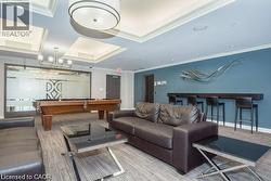 Community lobby featuring crown molding -