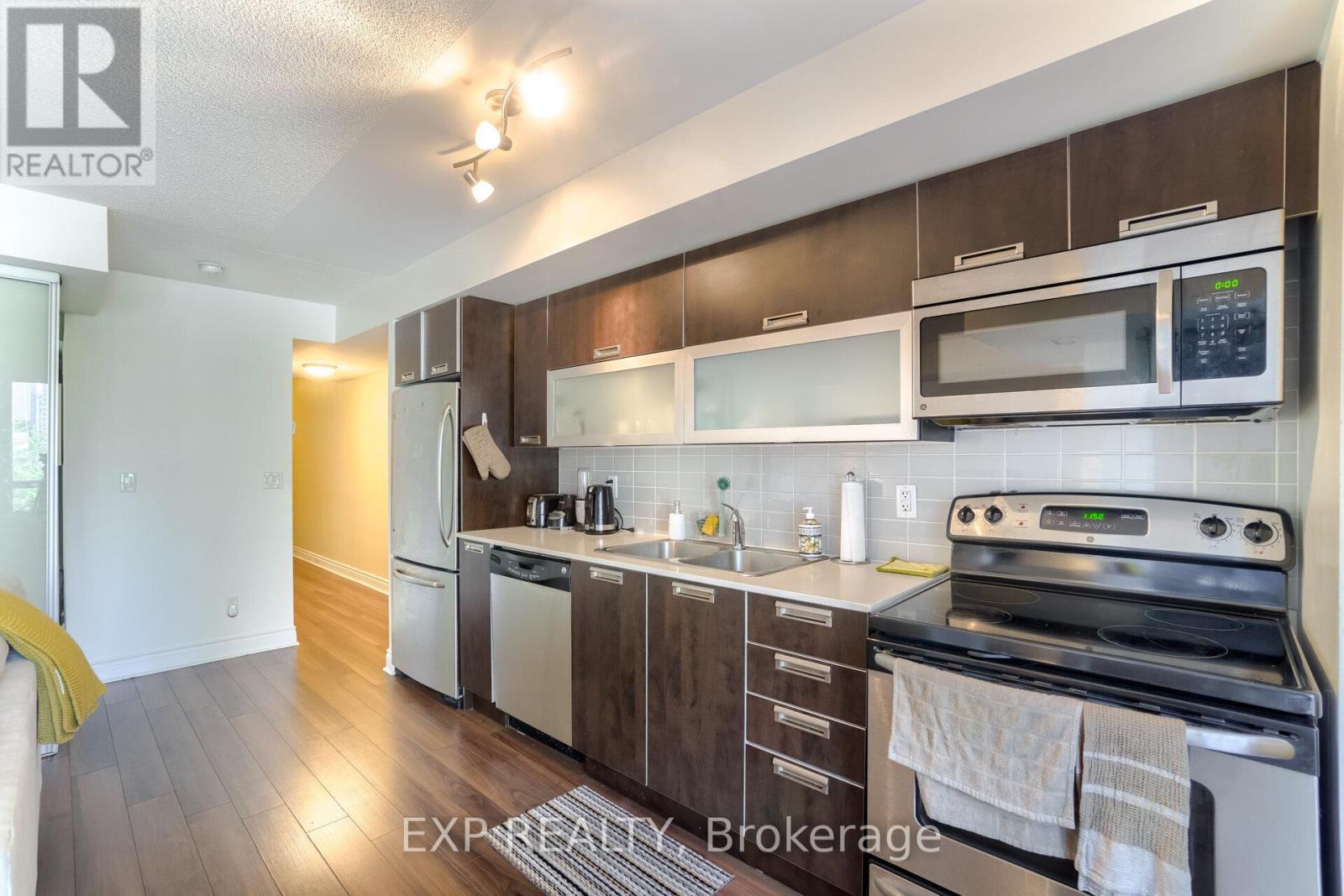 308 - 28 Ted Rogers Way, Toronto, ON - Indoor Photo Showing Kitchen With Stainless Steel Kitchen With Double Sink