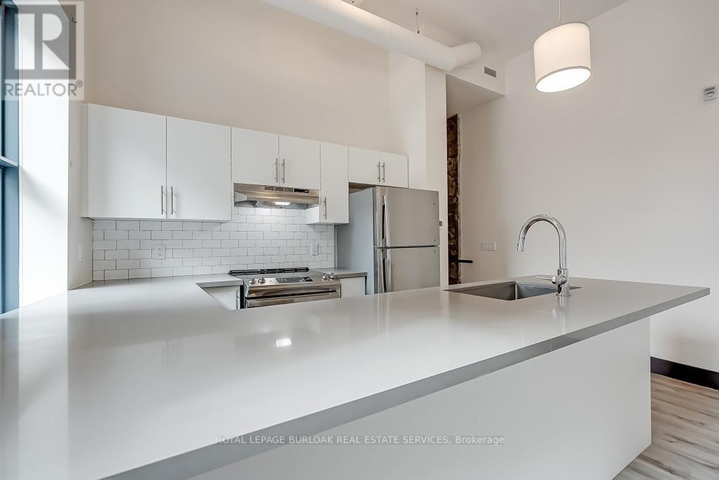 201 - 121 King Street E, Hamilton, ON - Indoor Photo Showing Kitchen With Upgraded Kitchen
